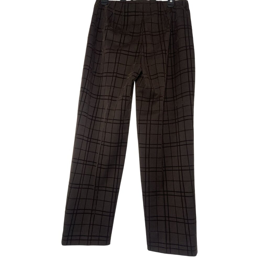 Talbots Petites Stretch Women's Plaid Pants Size 8 Brown/Black - Picture 2 of 13